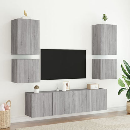 TV Wall Cabinets 2 pcs Grey Sonoma 40.5x30x40 cm Engineered Wood