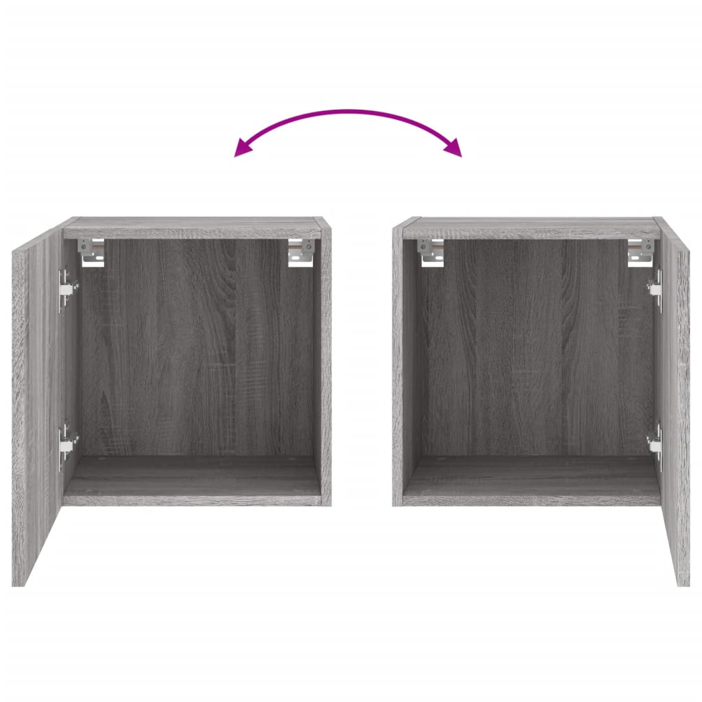 TV Wall Cabinets 2 pcs Grey Sonoma 40.5x30x40 cm Engineered Wood