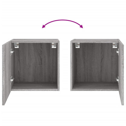 TV Wall Cabinets 2 pcs Grey Sonoma 40.5x30x40 cm Engineered Wood