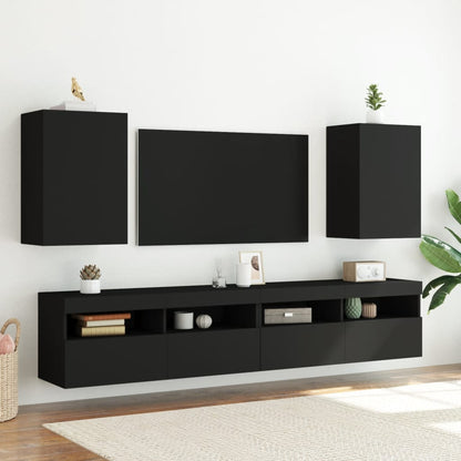 TV Wall Cabinet Black 40.5x30x60 cm Engineered Wood