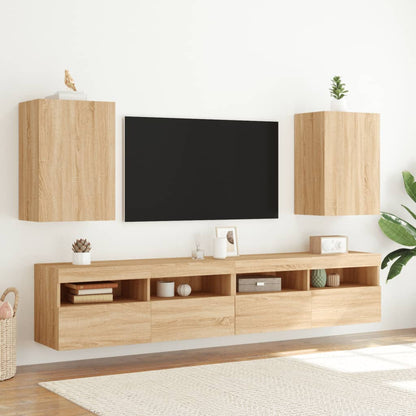 TV Wall Cabinet Sonoma Oak 40.5x30x60 cm Engineered Wood