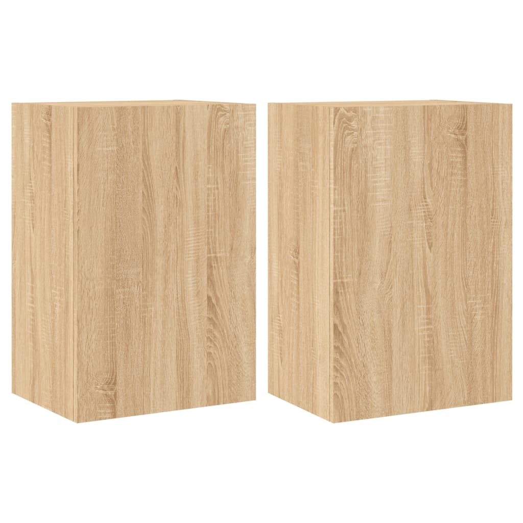 TV Wall Cabinets 2 pcs Sonoma Oak 40.5x30x60 cm Engineered Wood