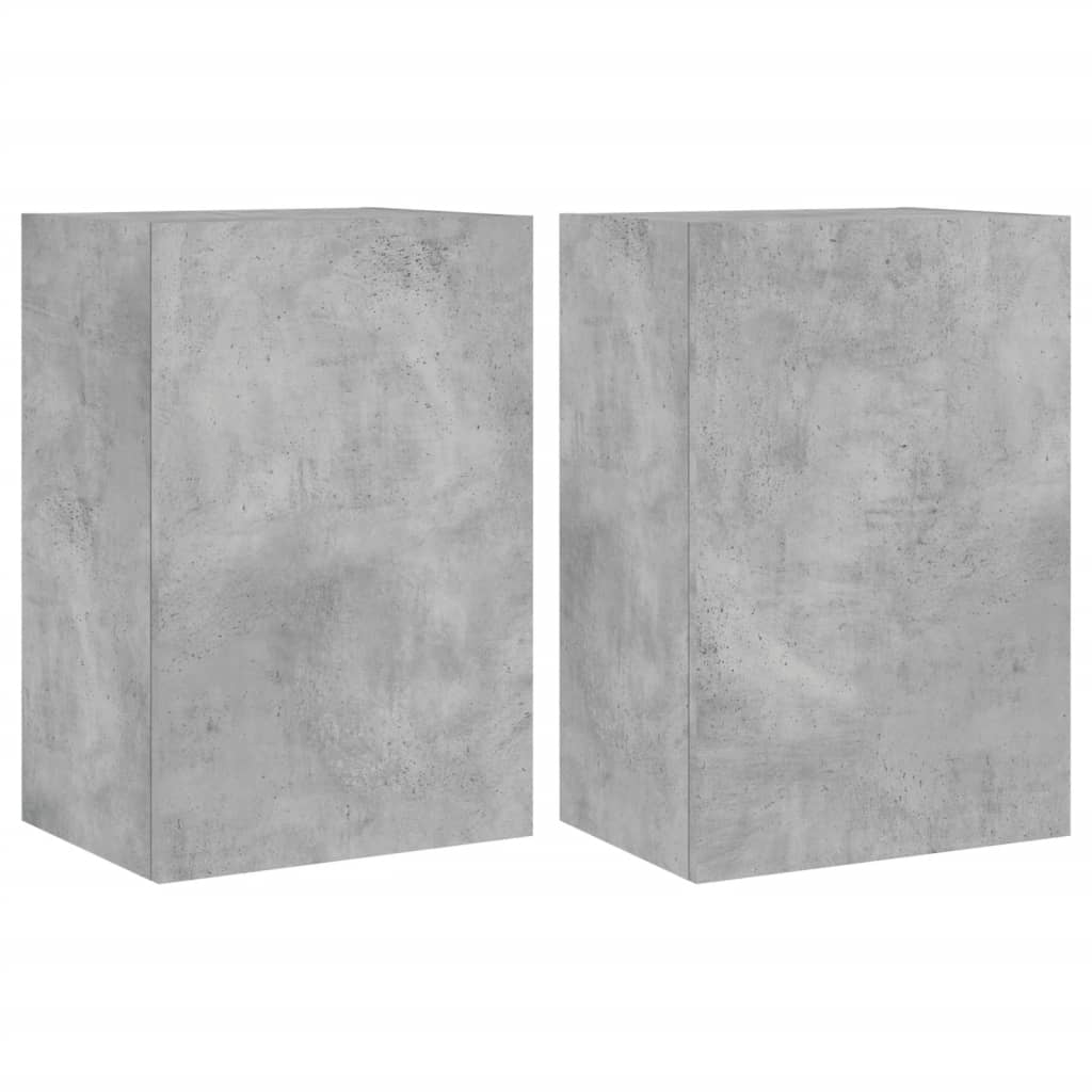 TV Wall Cabinets 2 pcs Concrete Grey 40.5x30x60 cm Engineered Wood