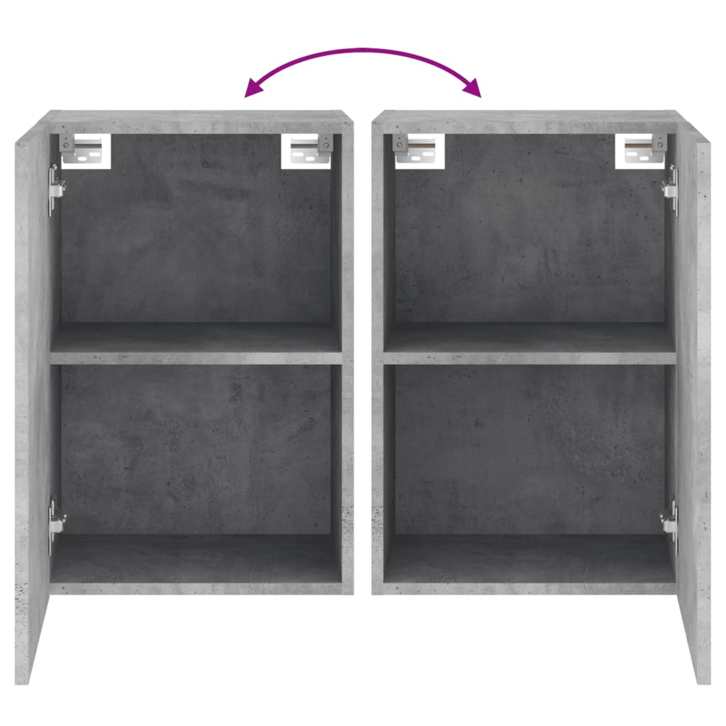 TV Wall Cabinets 2 pcs Concrete Grey 40.5x30x60 cm Engineered Wood