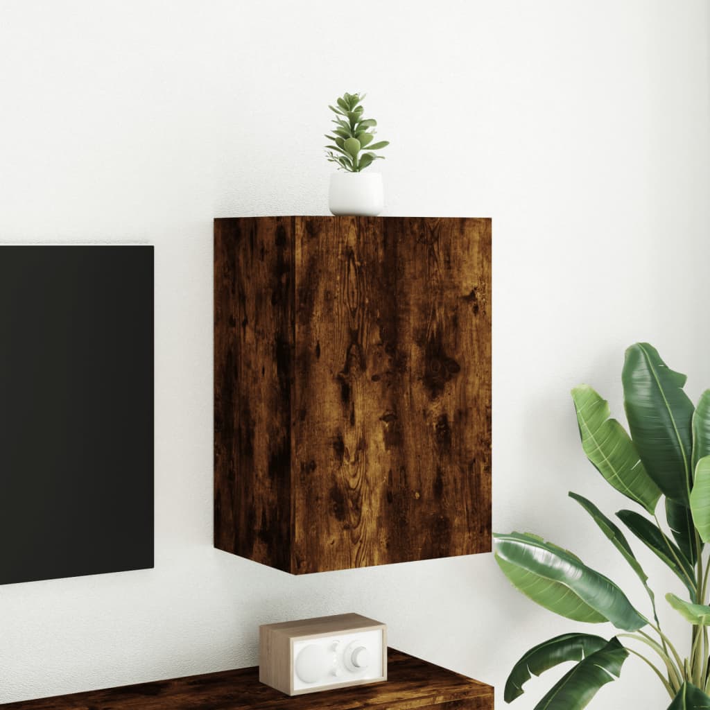 TV Wall Cabinet Smoked Oak 40.5x30x60 cm Engineered Wood