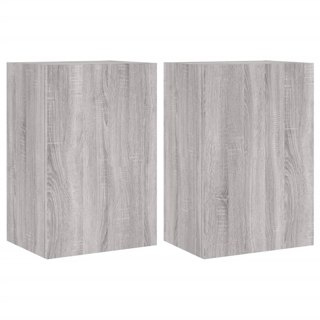 TV Wall Cabinets 2 pcs Grey Sonoma 40.5x30x60 cm Engineered Wood