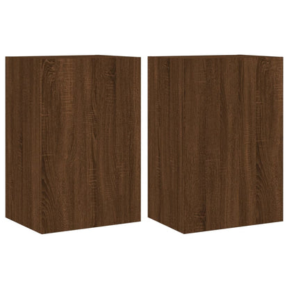 TV Wall Cabinets 2 pcs Brown Oak 40.5x30x60 cm Engineered Wood