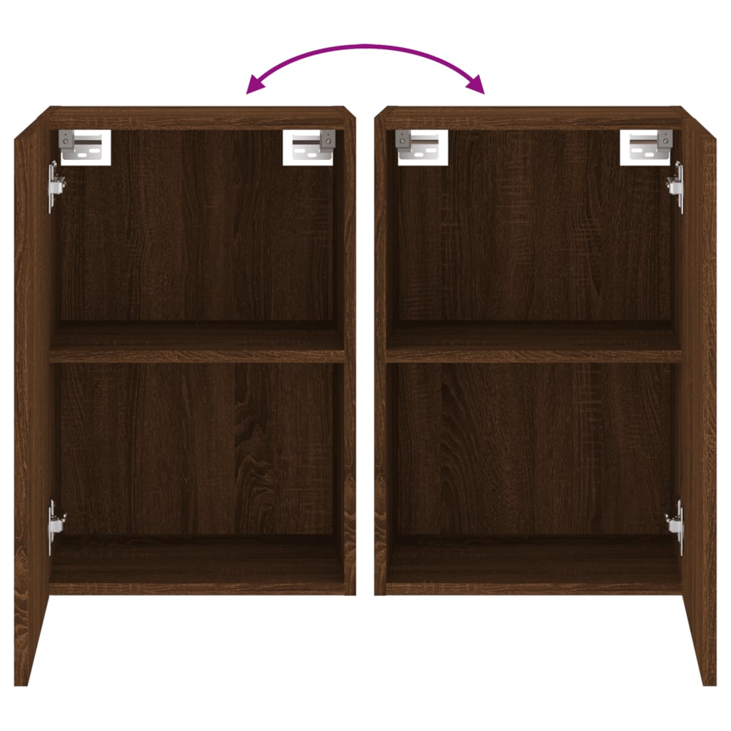 TV Wall Cabinets 2 pcs Brown Oak 40.5x30x60 cm Engineered Wood