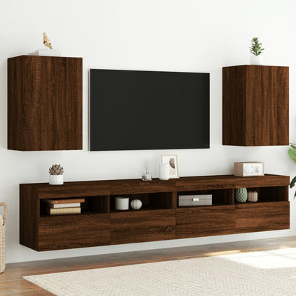 TV Wall Cabinets 2 pcs Brown Oak 40.5x30x60 cm Engineered Wood