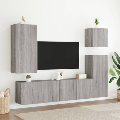 TV Wall Cabinet Grey Sonoma 40.5x30x90 cm Engineered Wood