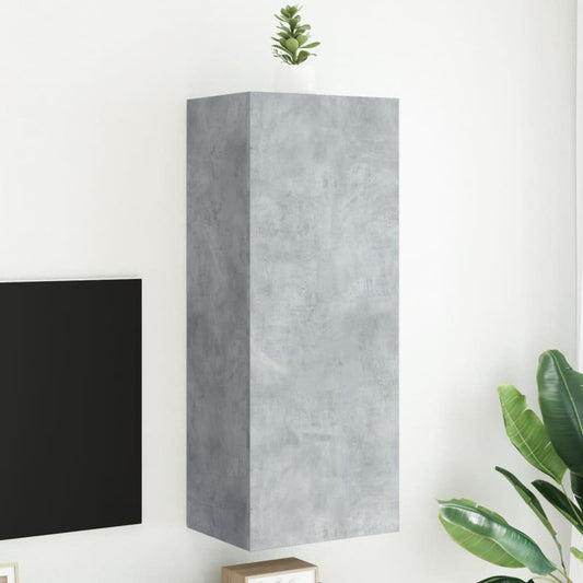 TV Wall Cabinet Concrete Grey 40.5x30x102 cm Engineered Wood