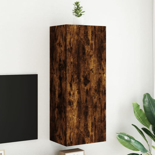 TV Wall Cabinet Smoked Oak 40.5x30x102 cm Engineered Wood