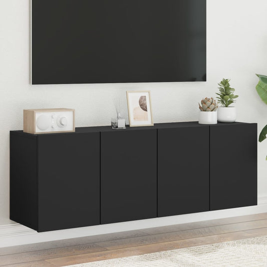 TV Cabinets Wall-mounted 2 pcs Black 60x30x41 cm