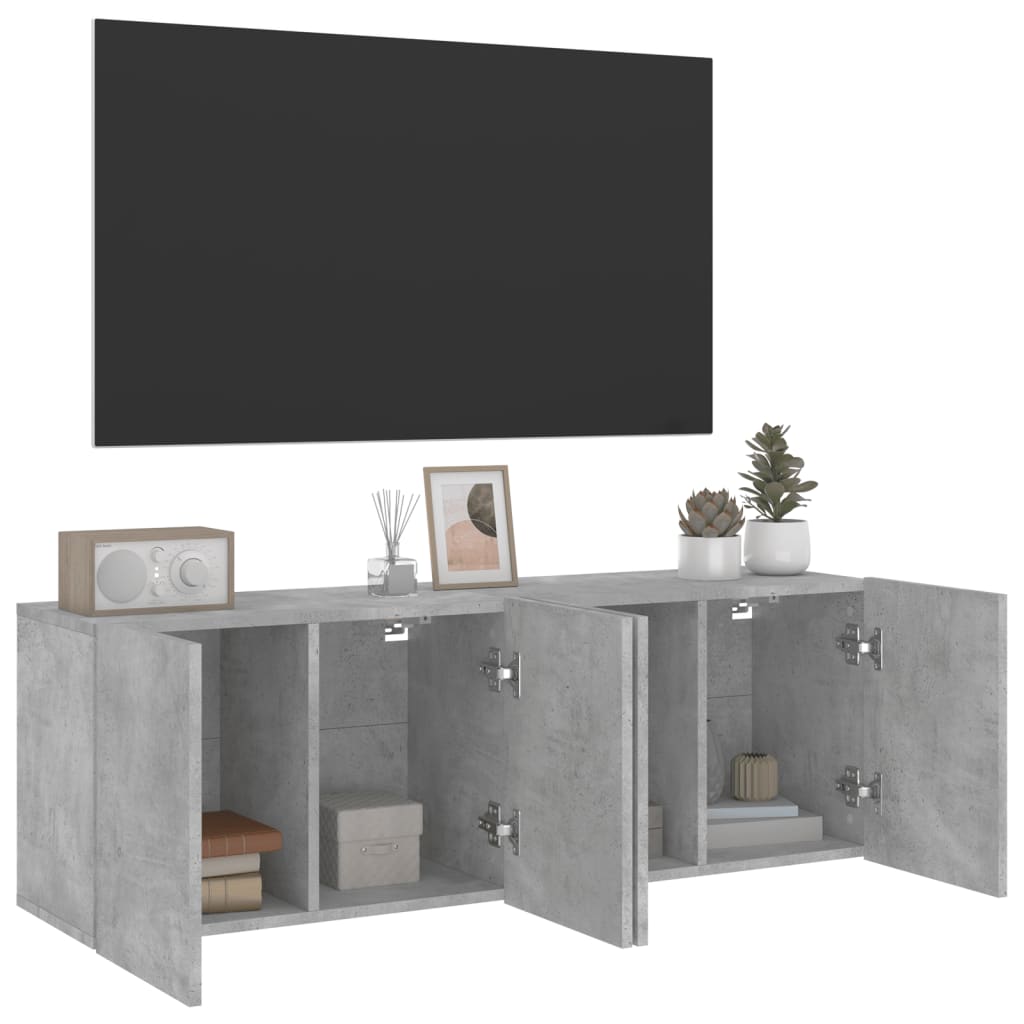 TV Cabinets Wall-mounted 2 pcs Concrete Grey 60x30x41 cm