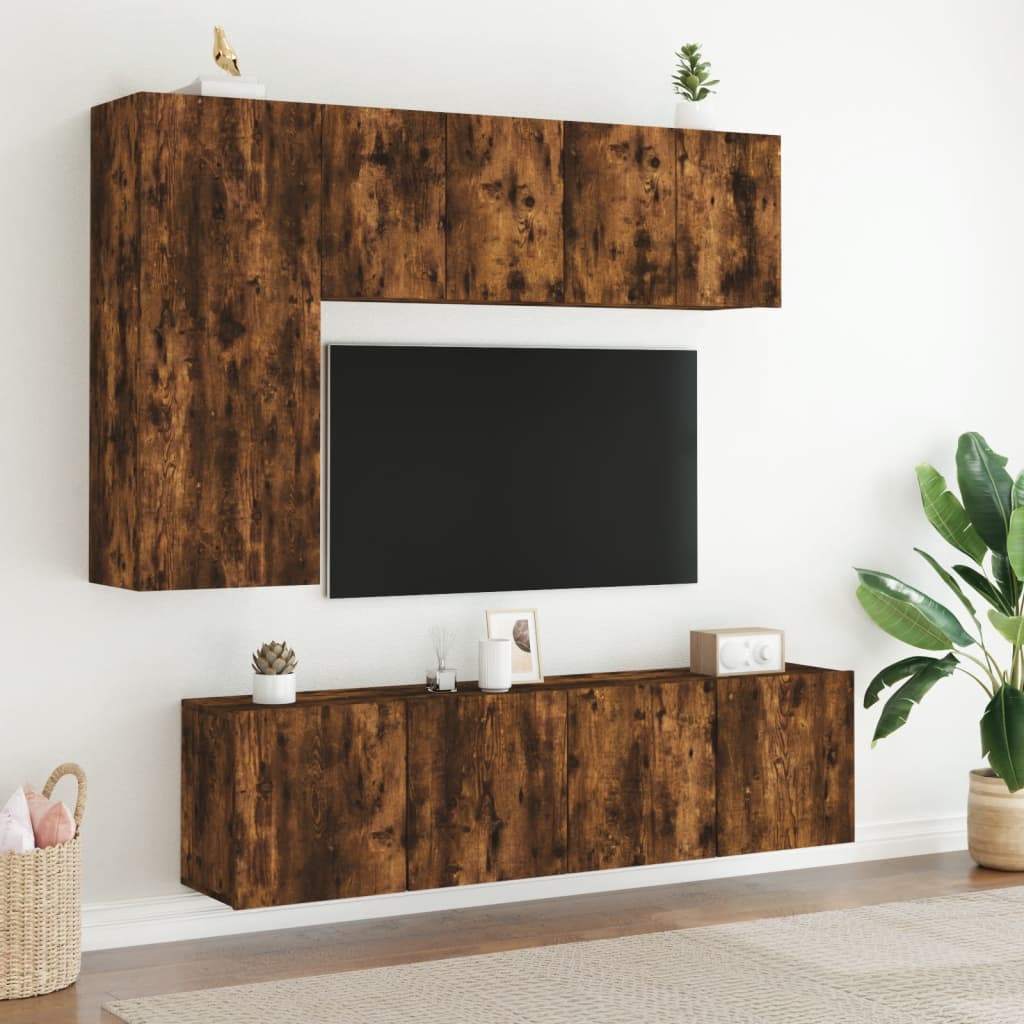 TV Cabinet Wall-mounted Smoked Oak 60x30x41 cm