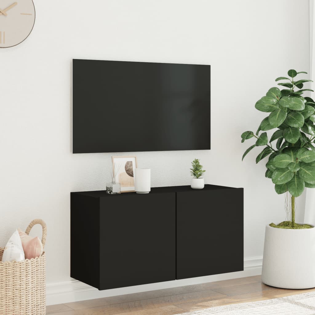 TV Cabinet Wall-mounted Black 80x30x41 cm