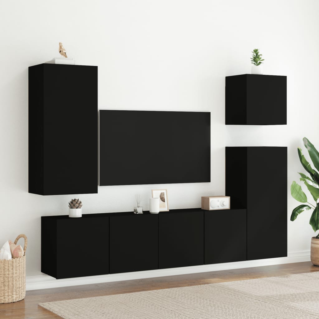 TV Cabinet Wall-mounted Black 80x30x41 cm