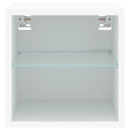 TV Wall Cabinets with LED Lights 2 pcs White 30x28.5x30 cm