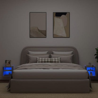 TV Wall Cabinets with LED Lights 2 pcs Concrete Grey 30x28.5x30 cm
