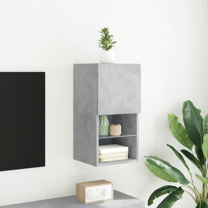 TV Cabinet with LED Lights Concrete Grey 30.5x30x60 cm