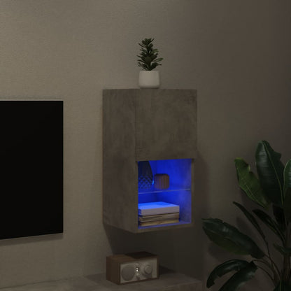 TV Cabinet with LED Lights Concrete Grey 30.5x30x60 cm