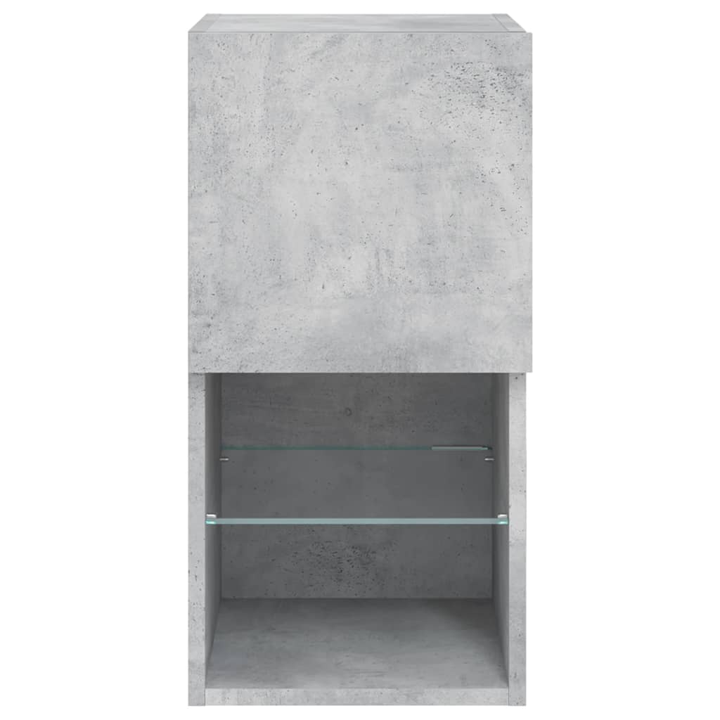 TV Cabinet with LED Lights Concrete Grey 30.5x30x60 cm