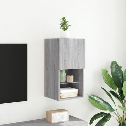 TV Cabinet with LED Lights Grey Sonoma 30.5x30x60 cm