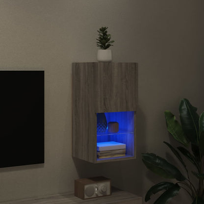 TV Cabinet with LED Lights Grey Sonoma 30.5x30x60 cm