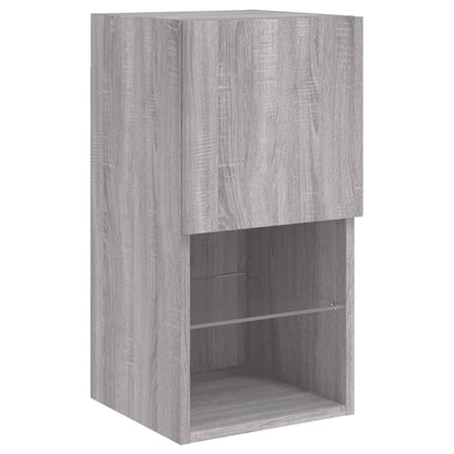 TV Cabinet with LED Lights Grey Sonoma 30.5x30x60 cm