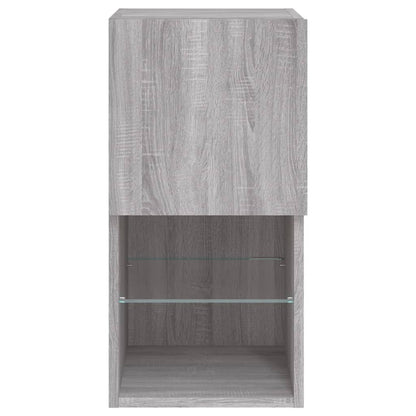 TV Cabinet with LED Lights Grey Sonoma 30.5x30x60 cm