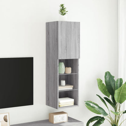 TV Cabinet with LED Lights Grey Sonoma 30.5x30x102 cm