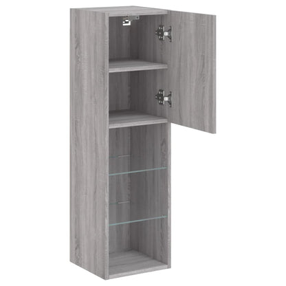 TV Cabinet with LED Lights Grey Sonoma 30.5x30x102 cm