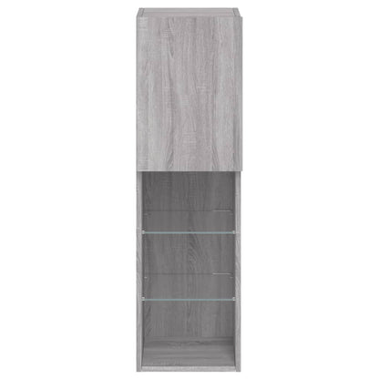 TV Cabinet with LED Lights Grey Sonoma 30.5x30x102 cm