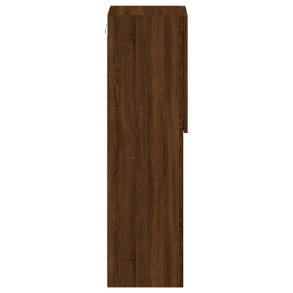 TV Cabinet with LED Lights Brown Oak 30.5x30x102 cm
