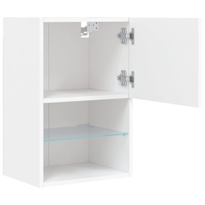 TV Cabinet with LED Lights White 40.5x30x60 cm