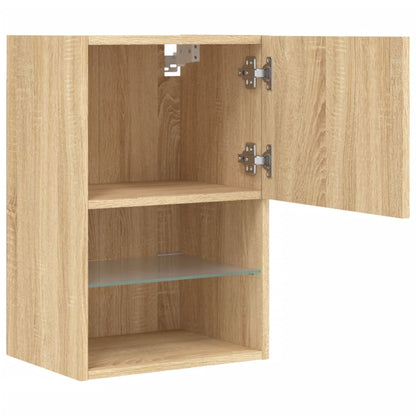 TV Cabinet with LED Lights Sonoma Oak 40.5x30x60 cm