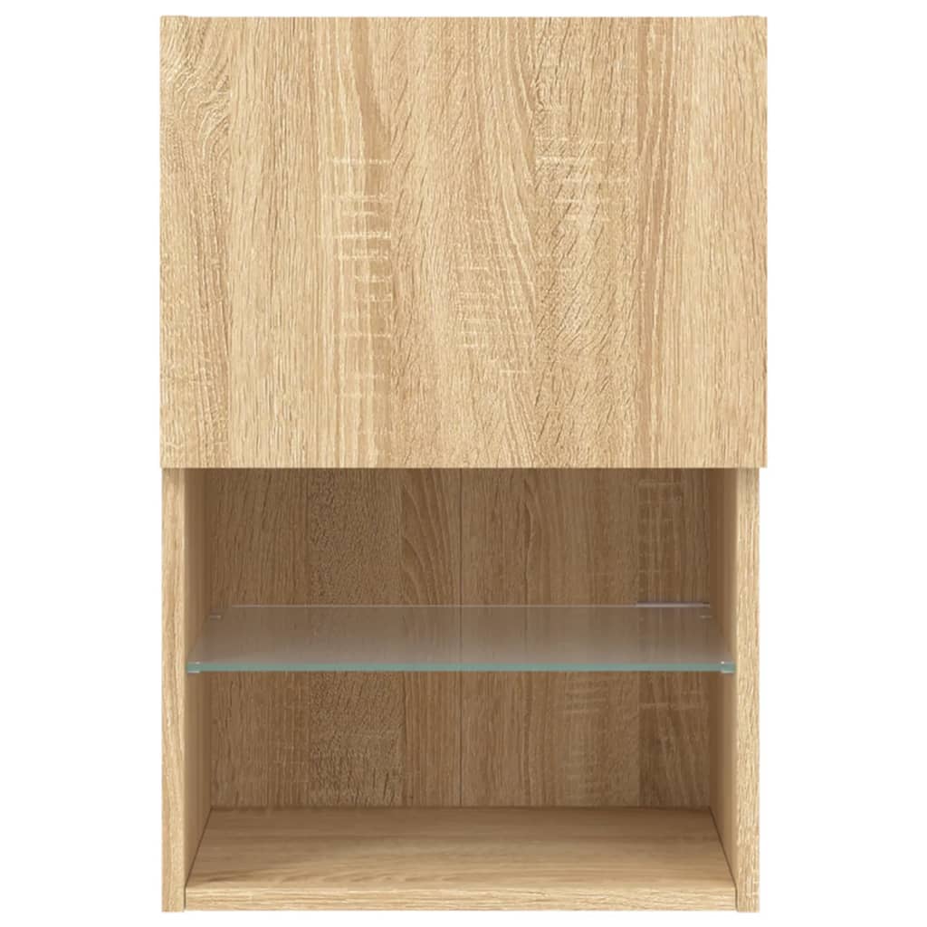 TV Cabinets with LED Lights 2 pcs Sonoma Oak 40.5x30x60 cm