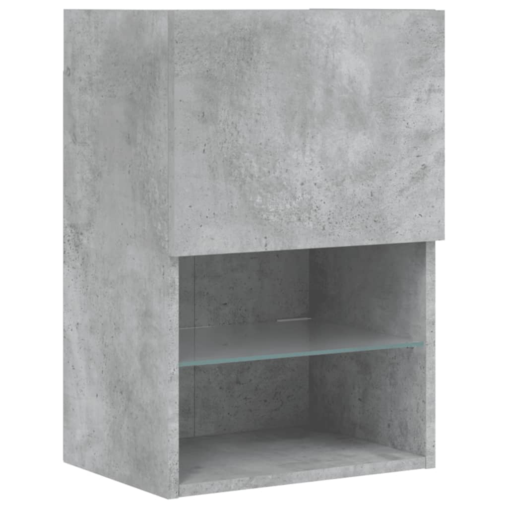 TV Cabinet with LED Lights Concrete Grey 40.5x30x60 cm