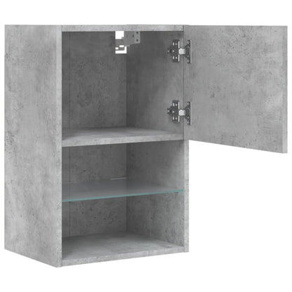 TV Cabinet with LED Lights Concrete Grey 40.5x30x60 cm