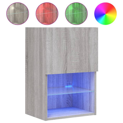 TV Cabinet with LED Lights Grey Sonoma 40.5x30x60 cm