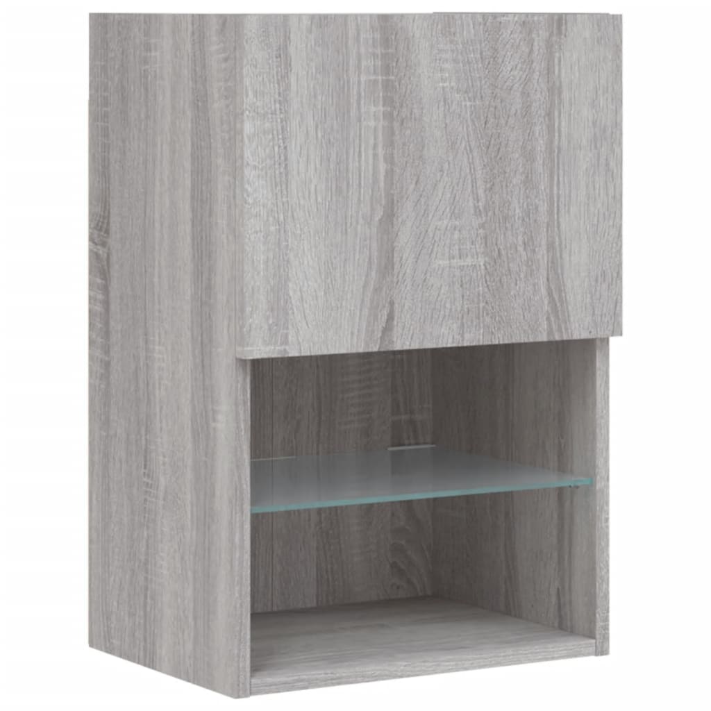 TV Cabinet with LED Lights Grey Sonoma 40.5x30x60 cm