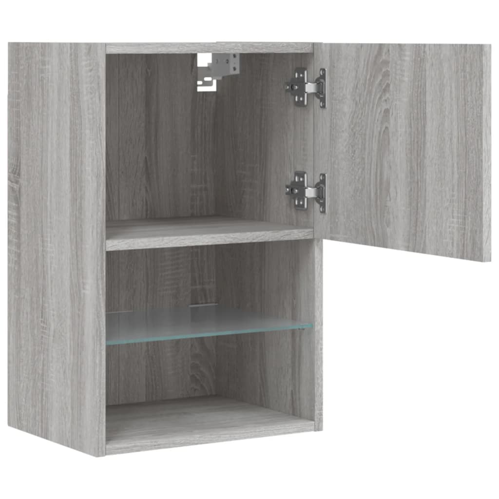 TV Cabinet with LED Lights Grey Sonoma 40.5x30x60 cm