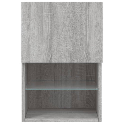 TV Cabinet with LED Lights Grey Sonoma 40.5x30x60 cm