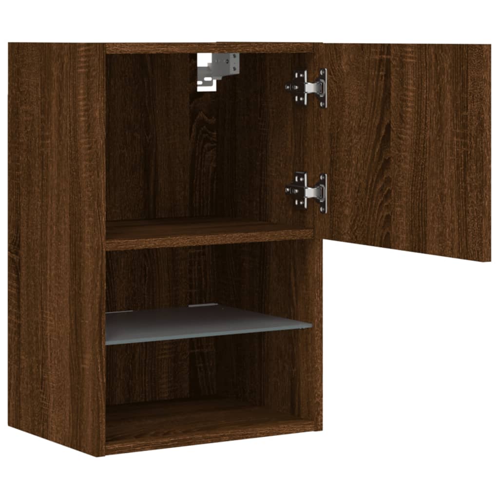 TV Cabinets with LED Lights 2 pcs Brown Oak 40.5x30x60 cm