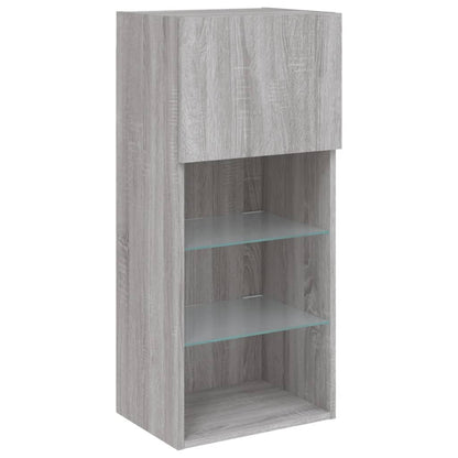 TV Cabinet with LED Lights Grey Sonoma 40.5x30x90 cm