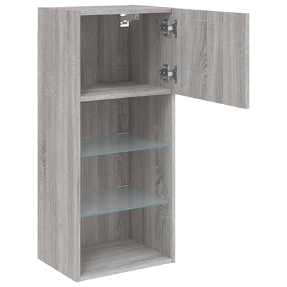 TV Cabinet with LED Lights Grey Sonoma 40.5x30x90 cm