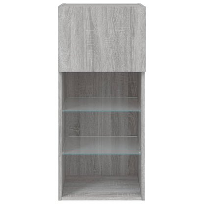 TV Cabinet with LED Lights Grey Sonoma 40.5x30x90 cm