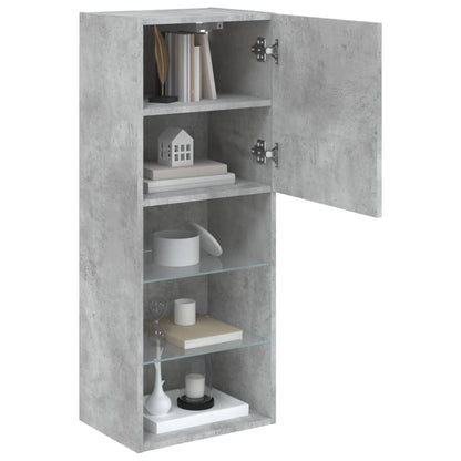 TV Cabinet with LED Lights Concrete Grey 40.5x30x102 cm