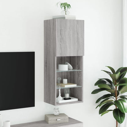 TV Cabinet with LED Lights Grey Sonoma 40.5x30x102 cm