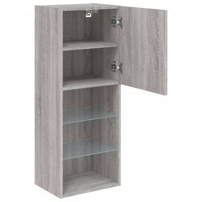 TV Cabinet with LED Lights Grey Sonoma 40.5x30x102 cm